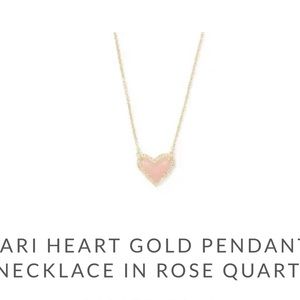 Kendra Scott Ari necklace rose quartz gold